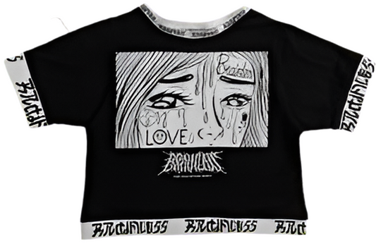 DEATH LOVE CROPPED TOP (BLACK)